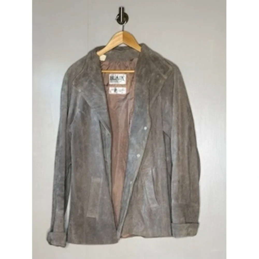 Vintage Blair Genuine Suede Leather Jacket Womens 18 Neutral Coat